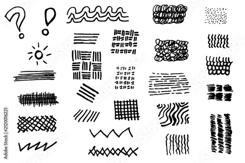 Hand drawn doodle textures and patterns