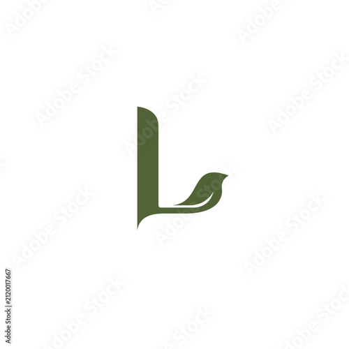 Letter L Leaf Logo Template