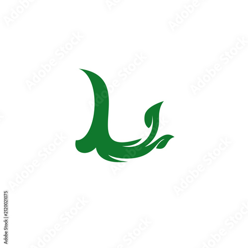 Letter L Leaf Logo Template Design