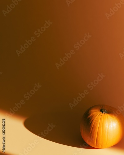 Autumn Pumpkin Casting Long Rounded Shadow