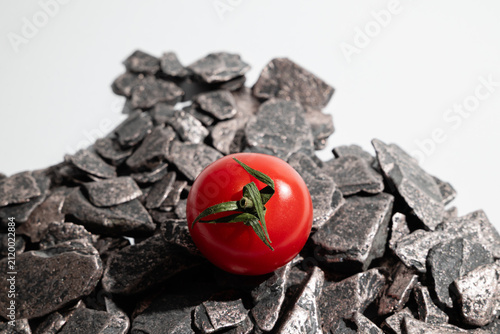 still life photograph of cherry tomato
