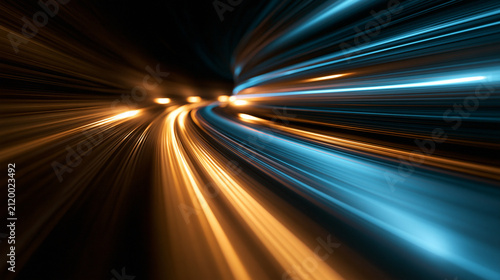 Speed Motion Light Trails Tunnel Abstract