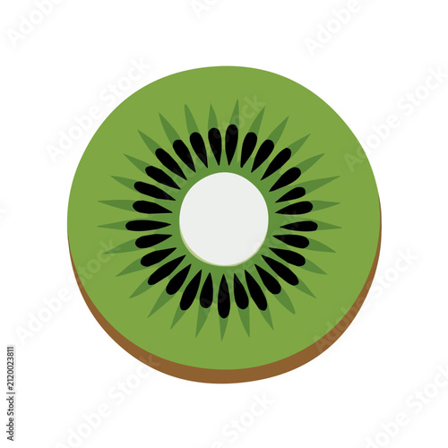 2D flat vector graphic of a Kiwi in icon style, isolated on white background