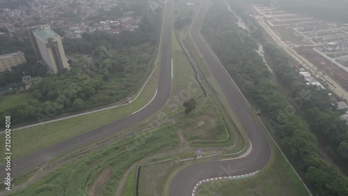 aerial view of highway