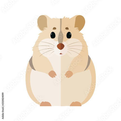 Simple flat 2D vector graphic of a Dormouse in modern icon style, isolated on a white canvas