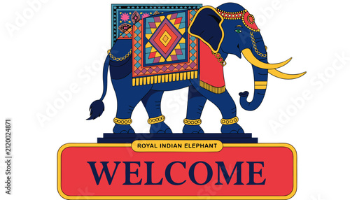 Cuadro en lienzo Very beautiful realistic vector of a classic travel welcome sign featuring a bol