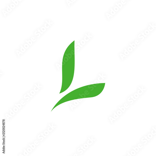 Letter L Leaf Minimalist Logo Design