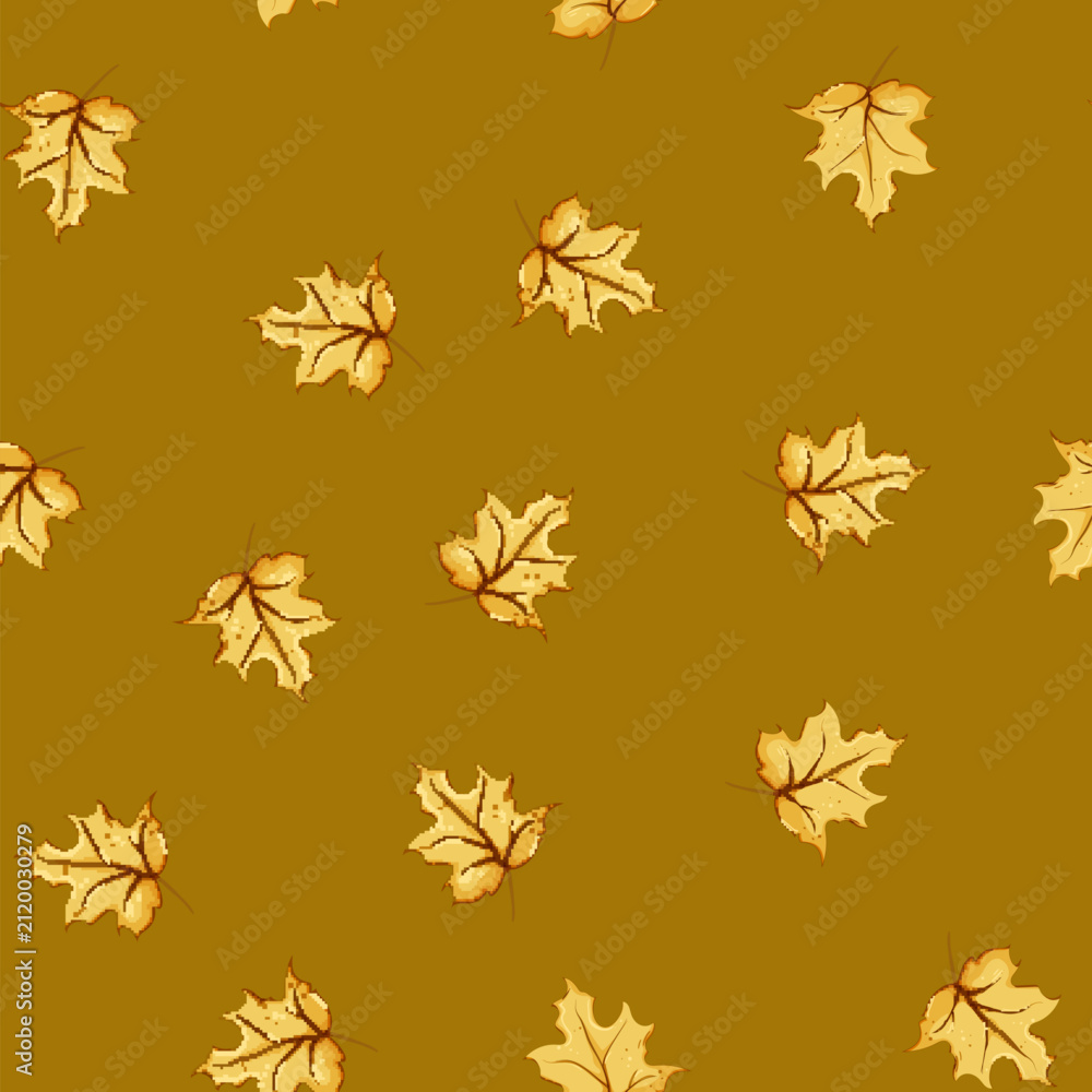Fototapeta premium seamless pattern canadian maple leaf cartoon. autumn flag, symbol yellow, tree foliage canadian maple leaf sign vector