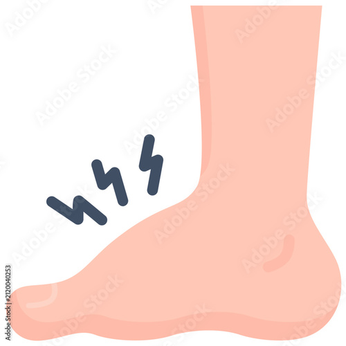 Swollen feet and ankles flat icon. For presentation, graphic design, mobile application, web design, infographics or UI.