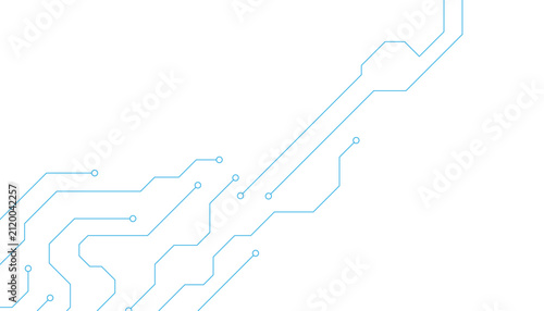Abstract circuit board background, blue digital technology lines on white, futuristic electronic motherboard pattern, high-tech engineering vector for web design and software development