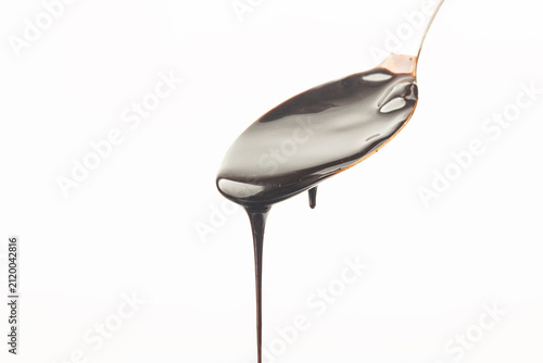 Delicious smooth chocolate sauce, flowing chocolate sauce