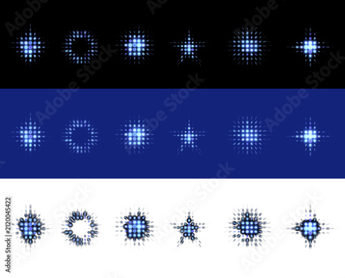 3D abstract halftone sphere orb PNG overlay made from glowing dots. Digital wireframe globe with mesh network, geometric particle grid and futuristic HUD technology 