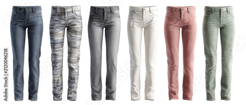 Denim jeans collection isolated on transparent background png