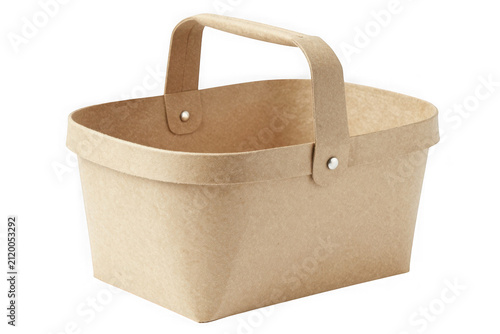 Minimalist paper shopping basket icon for retail and eco commerce use.