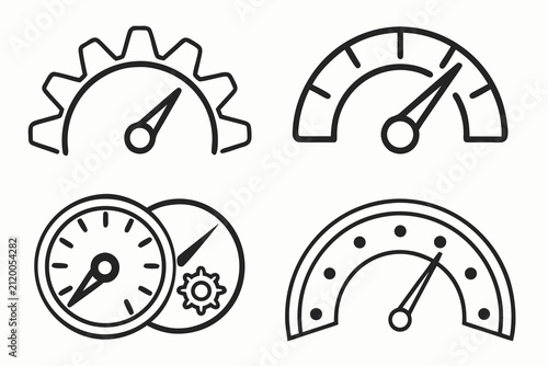 Four weather icons with different conditions and temperatures