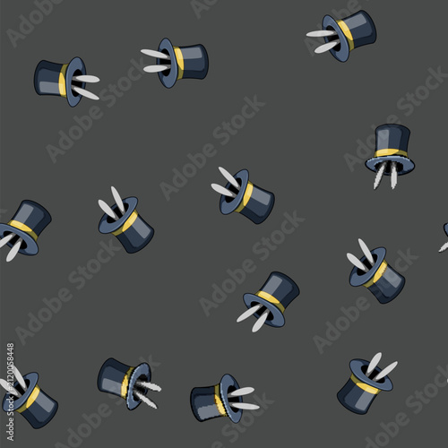 Fotografie seamless pattern top magician hat cartoon