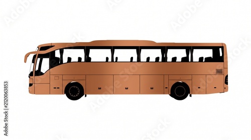 Modern coach bus isolated on white. Passenger transport vehicle for travel and tourism.
