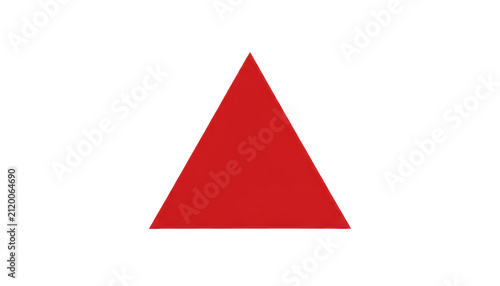 Simple flat red triangle shape graphic