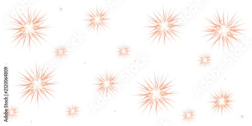 Abstract Radiant Star Burst Light Flare With Orange Glow and Shining Radial Spark on Black Background