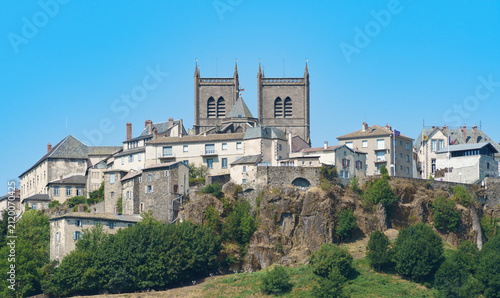 La ville haute de Saint-Flour, Cantal, Auvergne, France