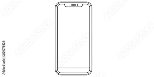 Minimalist smartphone outline with notch design