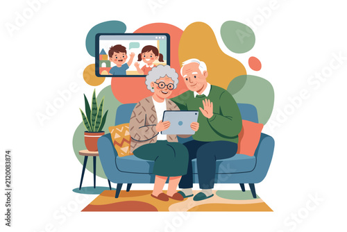 Grandparents Video Calling Grandchildren