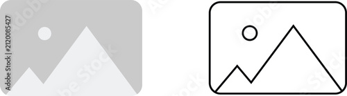 No photo thumbnail gallery icon. Picture album vector outline symbol