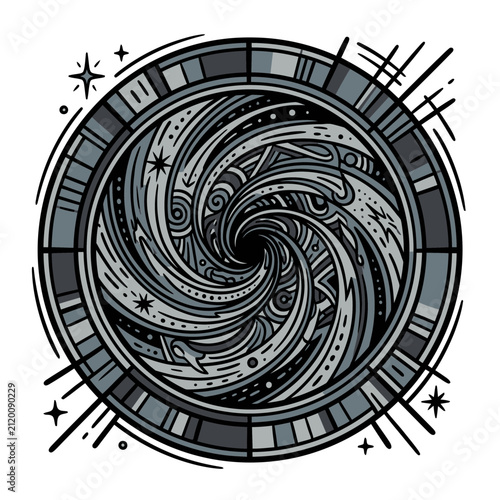 Wormhole Portal Line Creative Visual Great for Commercial Projects