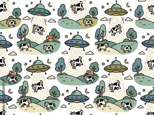 Ufos Abducting Cows Professional Photo Perfect for Editorial Content