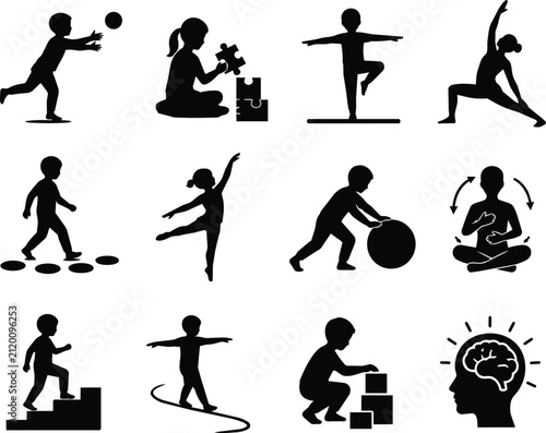 Embodied Learning Movement Concept Vector Illustration