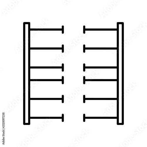 Fotografie Two side by side metal ladders.