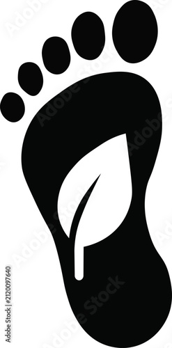 Carbon footprint eco leaf environmental impact sustainability vector icon