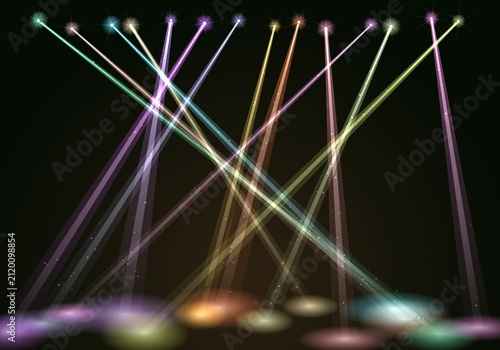 Картината върху платно Colorful laser lights display at night