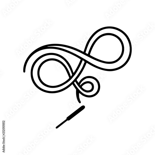 Black infinity symbol with pen.