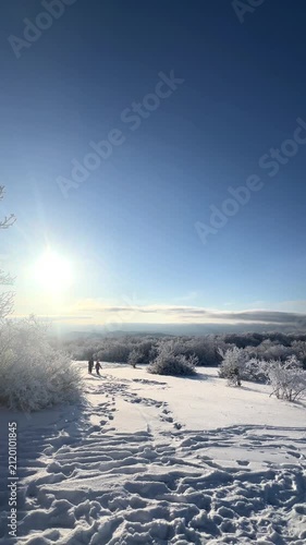 snow covered mountains and winter forest landscape creating peaceful alpine scenery concept of winter travel mountain tourism nature photography and outdoor adventure