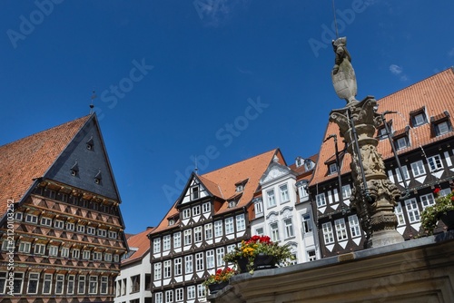 Obraz na plátne The old town of Hildesheim Lower Saxonia Germany, houses and buildings