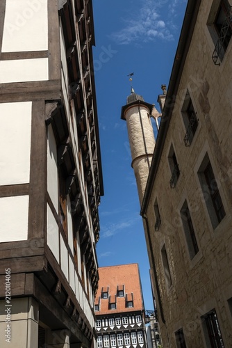 Obraz na plátne The old town of Hildesheim Lower Saxonia Germany, houses and buildings