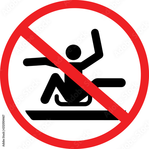 Fotografie No sledding sign prohibited tobogganing icon vector