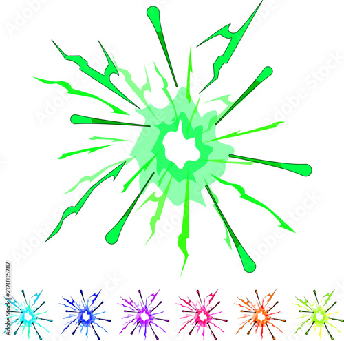 fx impact vfx cartoon. smoke sword, bomb war, slash black fx impact vfx sign colorful illustration
