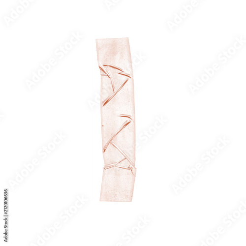 Soft Peach Vertical Washi Tape with Deep Folds on White Background