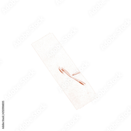 Soft Peach Horizontal Washi Tape with Small Fold on White Background