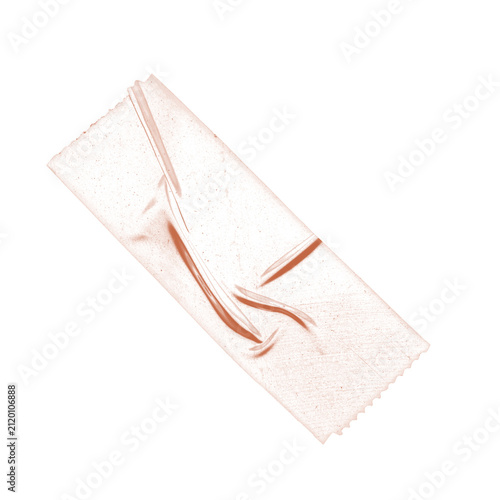 Soft Peach Washi Tape with Curved Creases on White Background