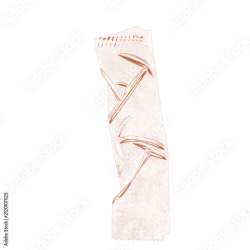 Soft Peach Washi Tape Strip with Deep Creases on White Background