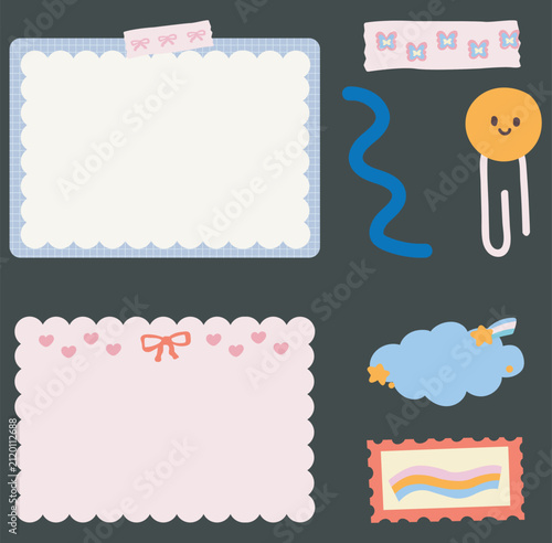 set of scrapbook elements