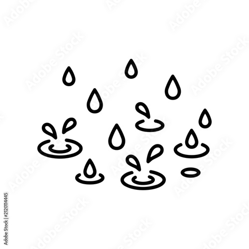 Water Raindrops Falling on Surface.