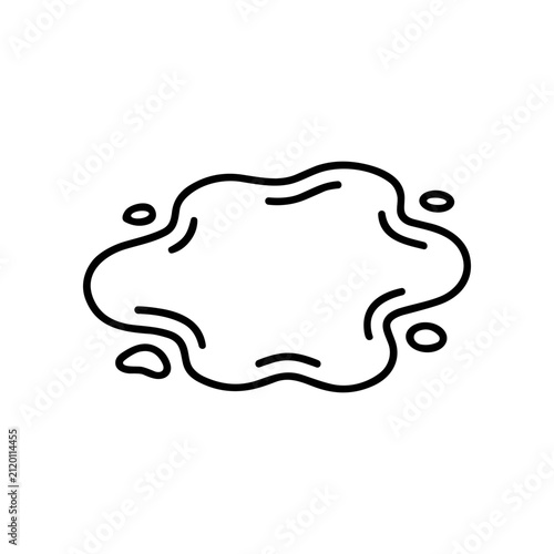 Black line art blob shape.