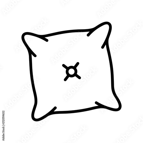 Simple black line pillow icon.