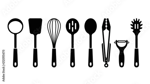 ModernKitchenToolsFlatDesignTeamworkPresentation.