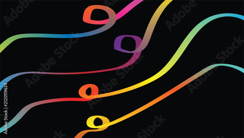 Dynamic abstract colorful gradient wavy lines creating a modern flowing ribbon background design for various projects