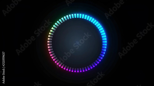 A loading animation on a black background with a circular design
